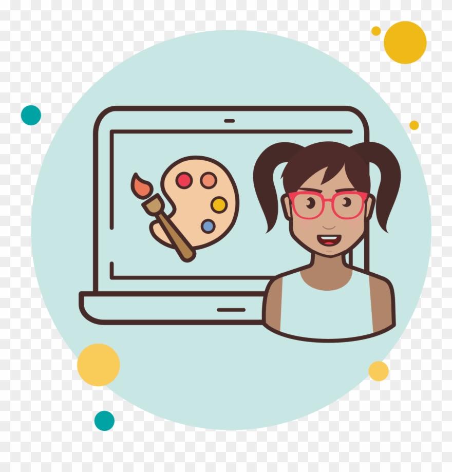 Laptop Art Palette Icon - Laptop Clipart