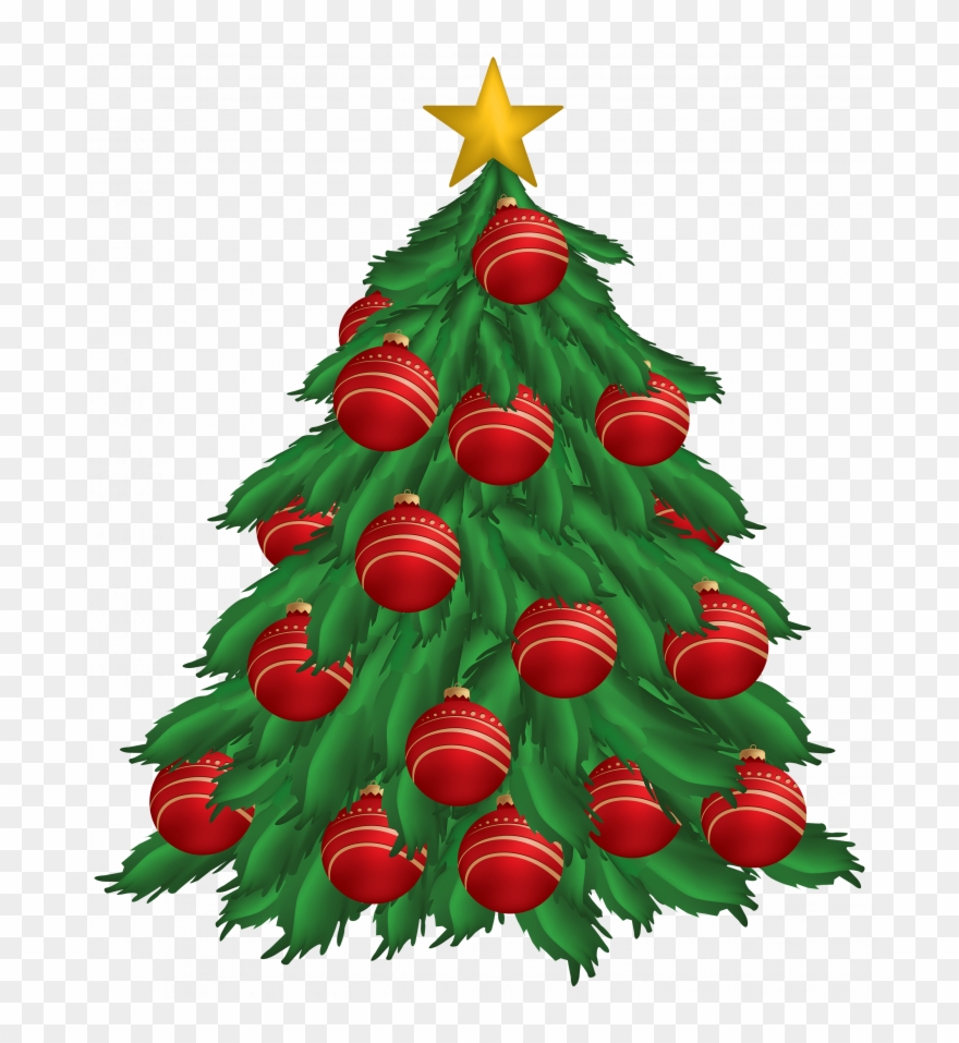 Best Christmas Ornament Clip Art Black And White - Red Clip Art Christmas Tree - Png Download