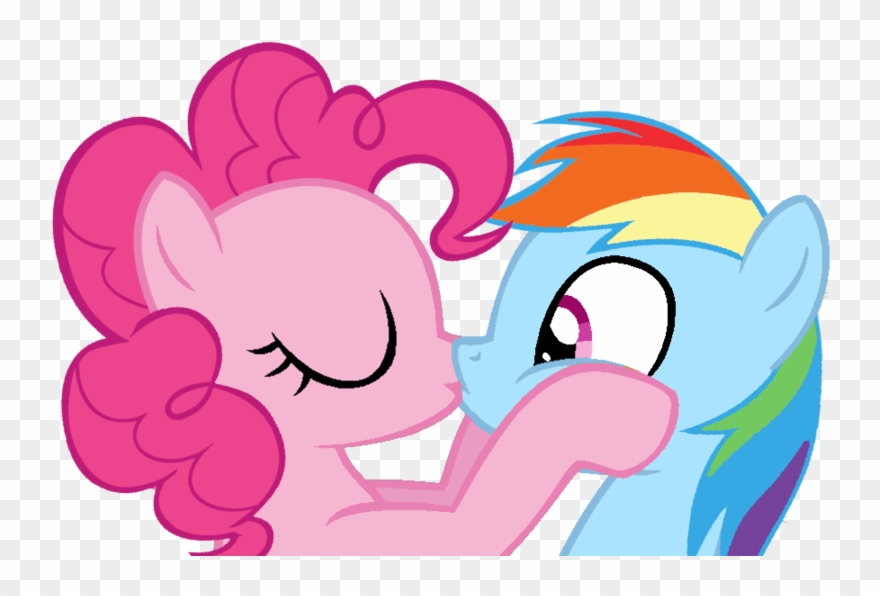 Pinkie - Pinkie Pie Y Rainbow Dash Kiss Clipart