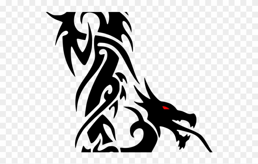 Dragon Tattoos Clipart Red Eyed - Tribal Tattoo - Png Download