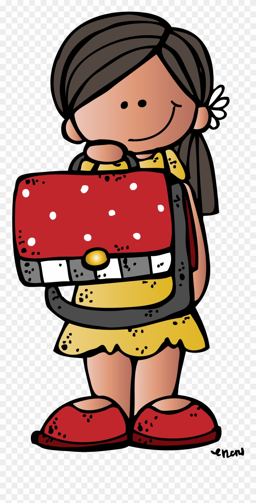 Backpack Girl - Education Clipart
