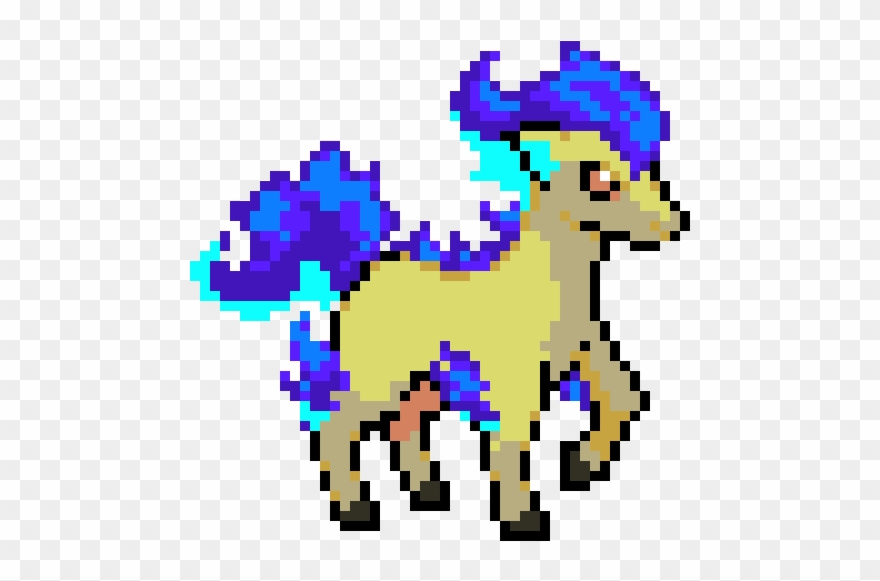 Demon Pony Thing From Pokemanz - Ponyta Pixel Art Grid Clipart