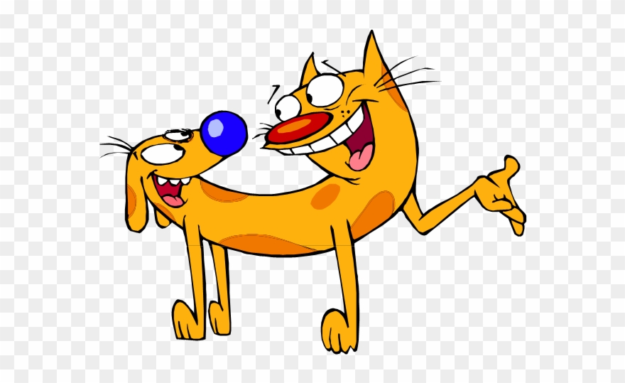 Cat Dog Png Clipart Black And White Download - Cat And Dog Zeichentrick Transparent Png