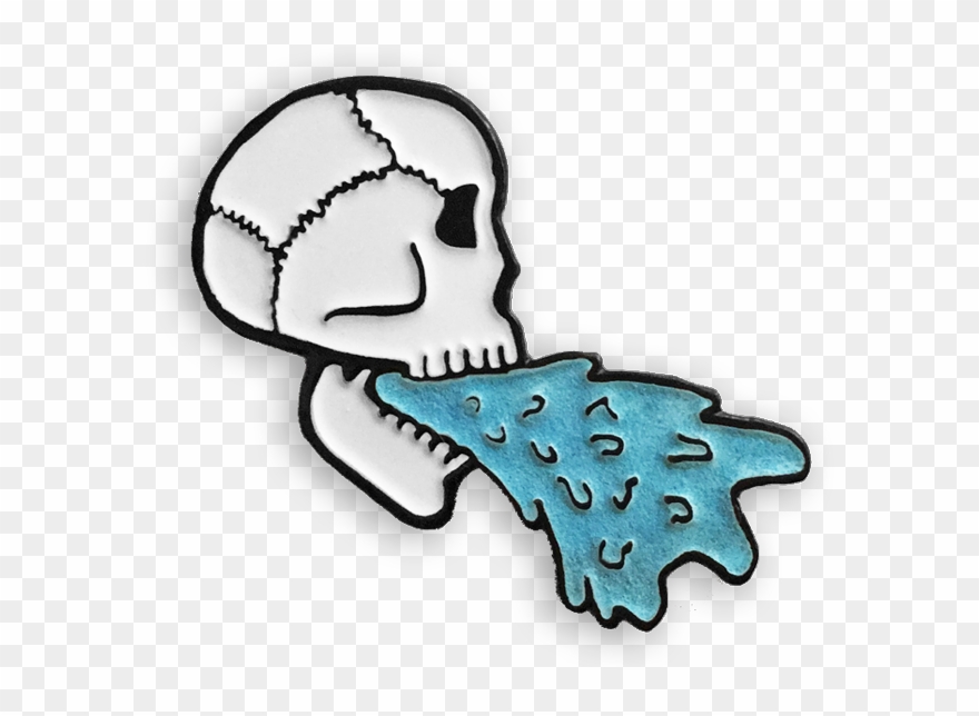 Barfing Skull Pin Clipart