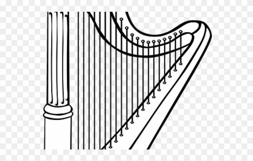 Instrument Clipart Lyre - Musical Harp Ornament (round) - Png Download