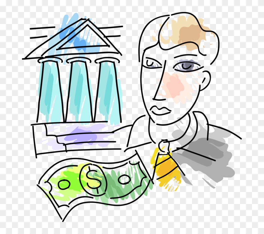 Vector Illustration Of Businessman Deposits Financial Clipart