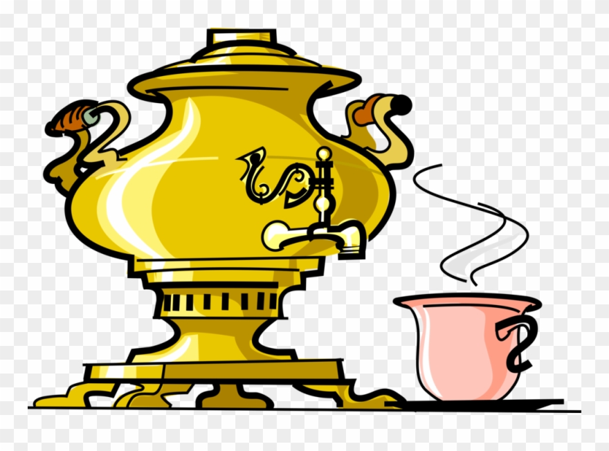 Vector Illustration Of Russian Samovar Self-boiler - Самовар Вектор Clipart