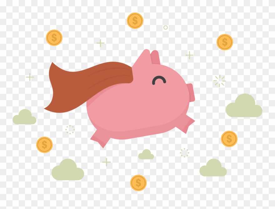 Money Clip Art Superman Pig Transprent - Vector Graphics - Png Download