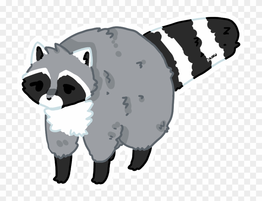 Fat Raccoon Fursona By Raikukitti - Raccoon Black And White Fursona Clipart