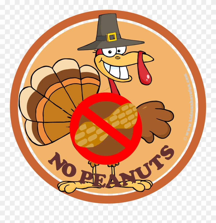Thanksgiving Turkey No Peanuts Poster Nut Free, Dairy - Der Erntedank-türkei Abschließender Wunsch-cartoon Clipart
