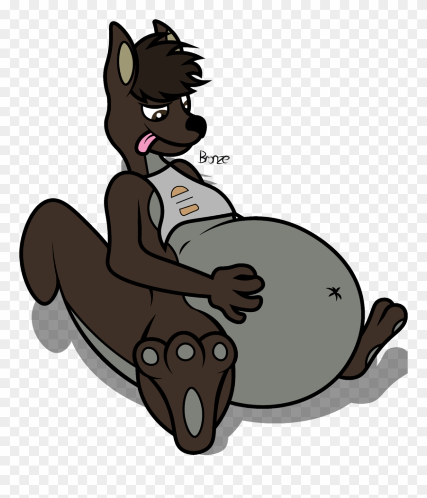 Drawing Kangaroo Fat - Big Fat Animal Tummy Cartoon Clipart