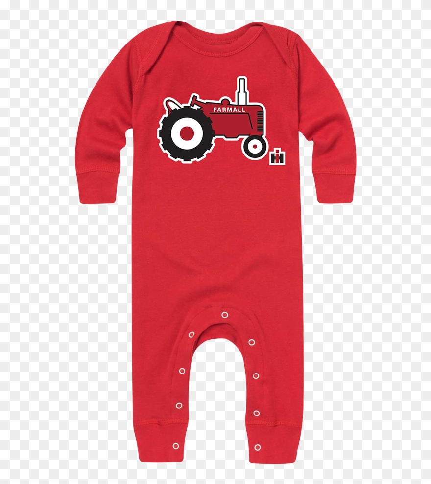 Ih Little Tractor Infant Long Onesie Farmall Onesie, - Merry Christmas Diaper Was Full Clipart