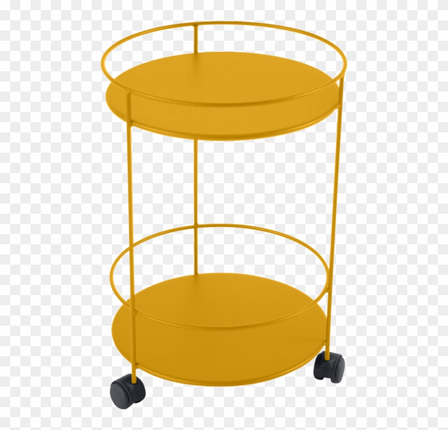 Fermob Guéridon Side Table - Fermob - Guéridons Side Trolley On Wheels, Nutmeg Clipart