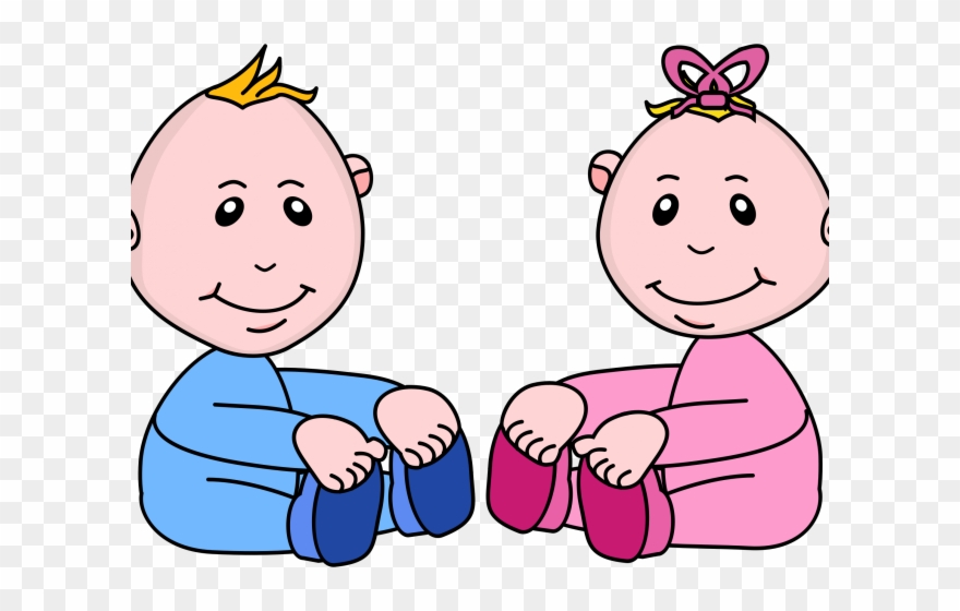 Baby Girl Clipart Boy - Pink And Blue Babies Clipart - Png Download