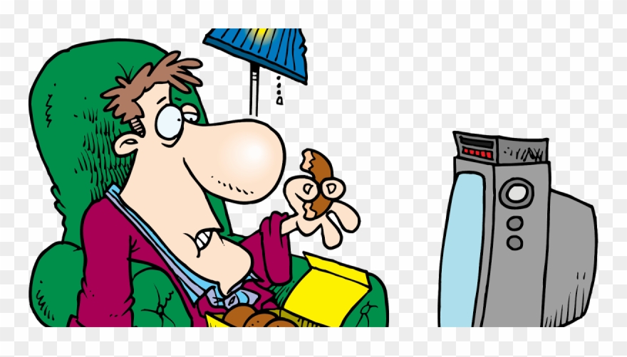 My English Notes Potato - Eating In Front Of Tv Cartoon Clipart