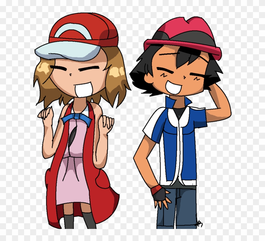 Download Clipart Royalty Free Library Clip Art Doll - Ash And Serena Swap - Png Download