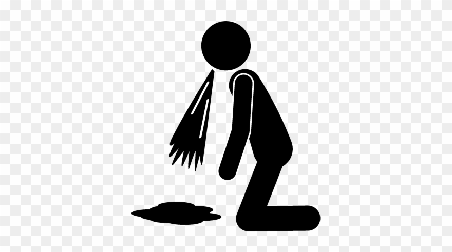 Men Who Are Drunk With Drinking Male Beloved My Head - Silhouette Clipart