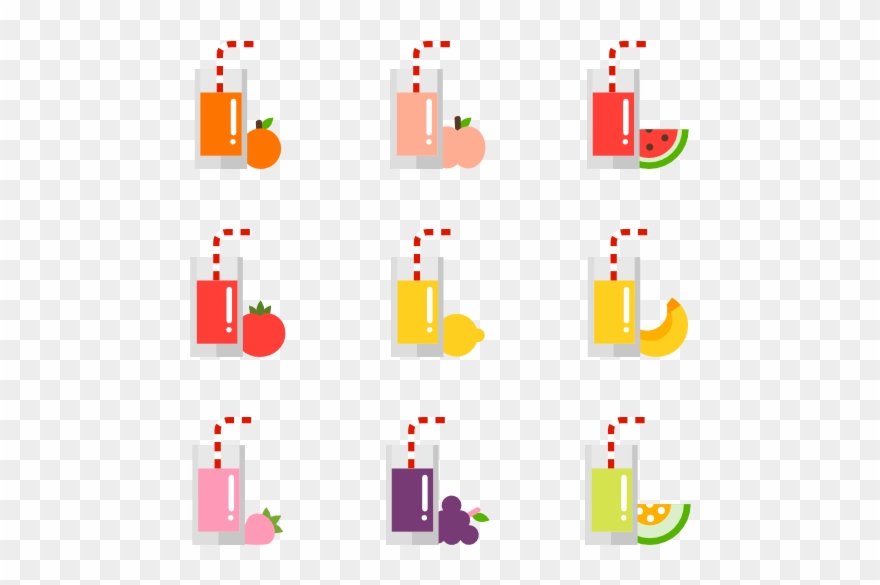 Fruit And Vegetable Juice Collection - Juice Flat Design Png Clipart
