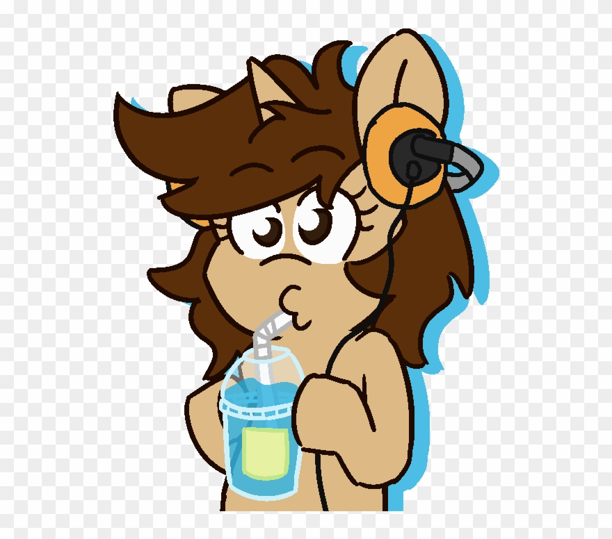 Threetwotwo32232, Drink, Drinking, Female, Headphones, - Cartoon Clipart