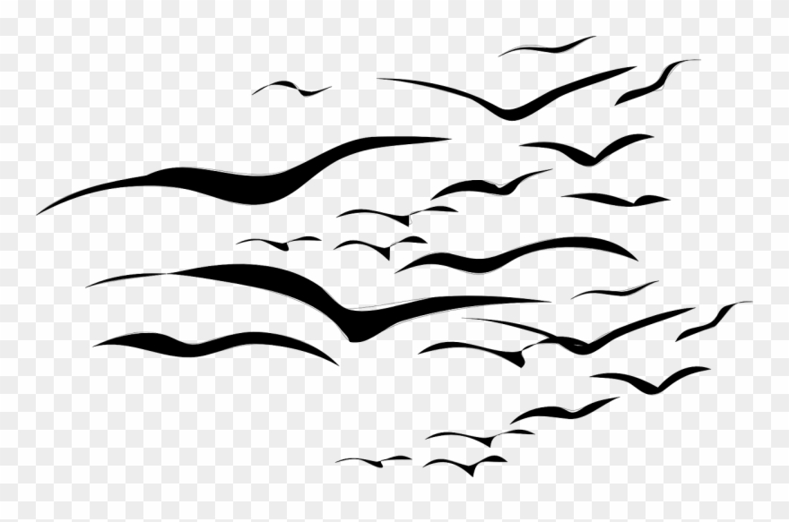 Cartoon Flock Of Birds Clipart