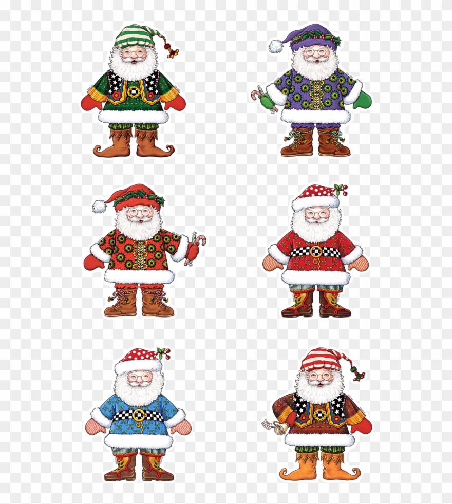 Tcr4021 Santa Trio Accents From Mary Engelbreit Image - Christmas Day Clipart