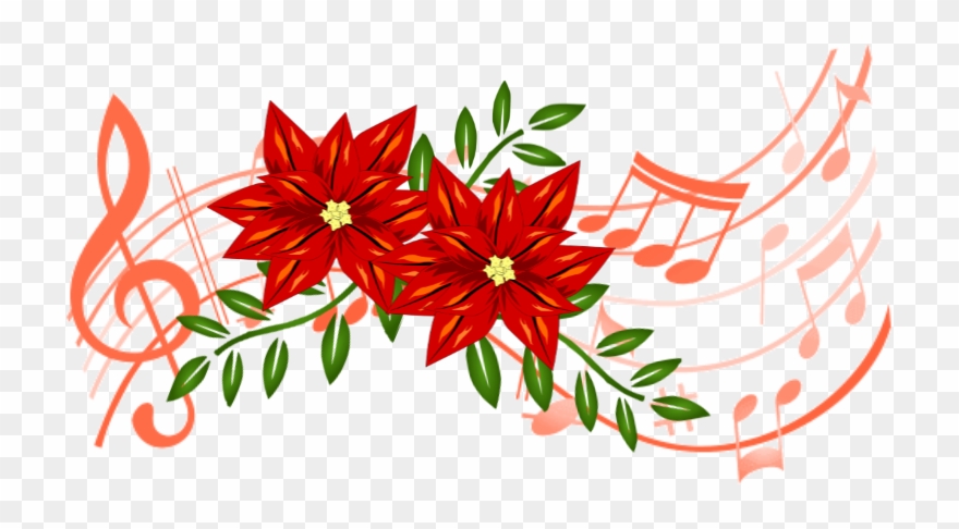 Christmas Flower And Music Offering Form - Transparent Background Musical Notes Clipart