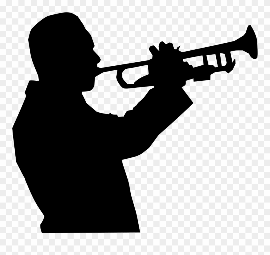 Picture Freeuse Download Angels Vector Trumpet Clip - Man Playing Trumpet Silhouette - Png Download