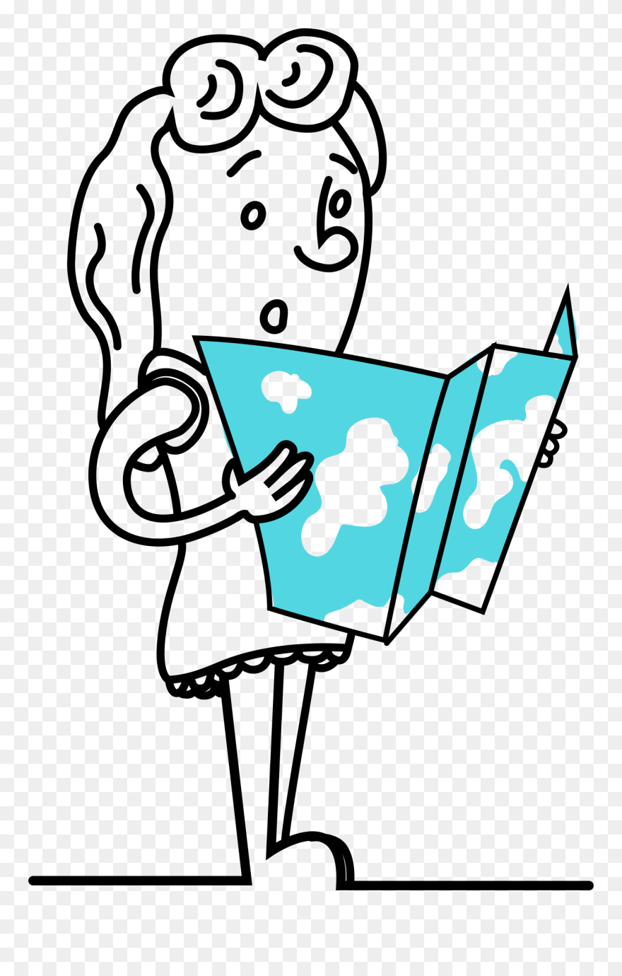 Una Niña Con Un Mapa Clipart