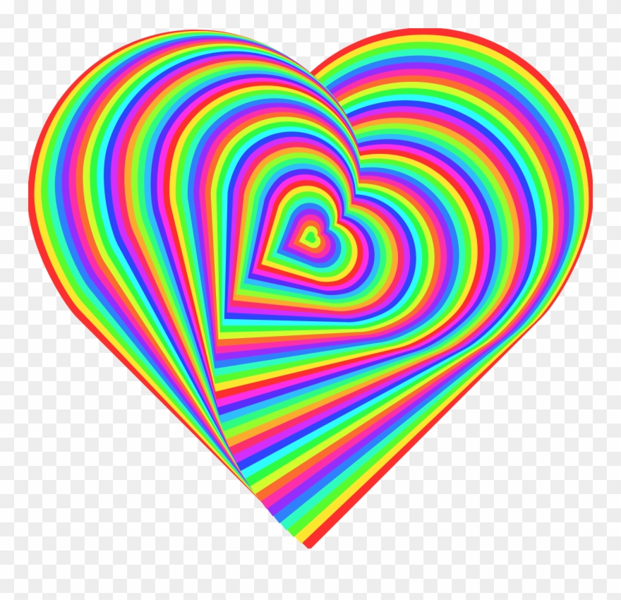 Rainbow Love Heart Clipart - Png Download