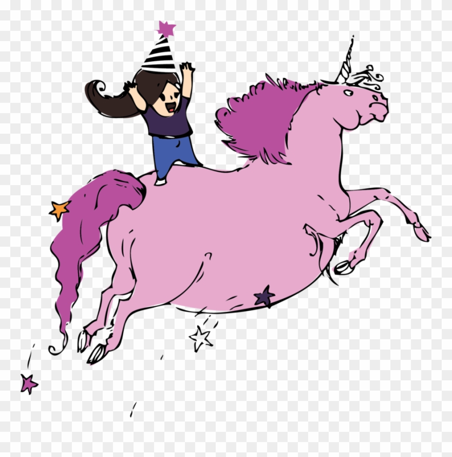 This Is What I Imagine How You Picture Me In Your Mind - Riding A Pink Unicorn Clipart