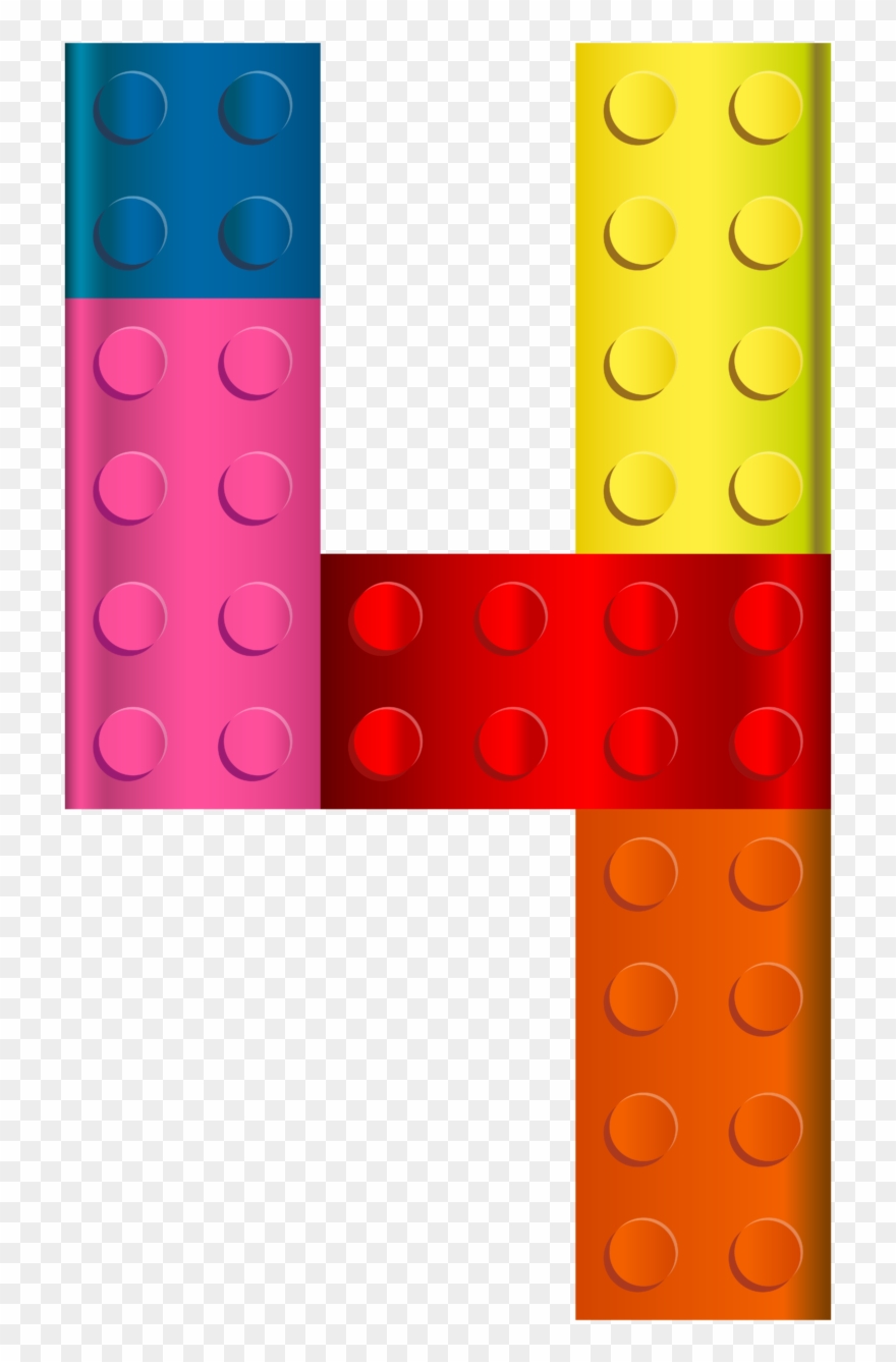Lego Number Four Clip Art Image Wikiclipart - Numero 4 Lego - Png Download