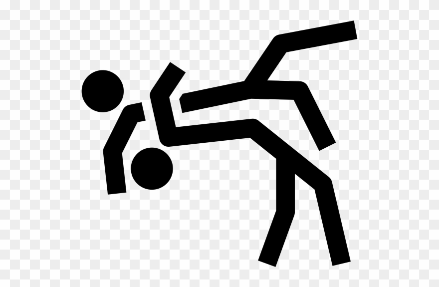 Wrestling Rubber Stamp - Adam Maxted Clipart