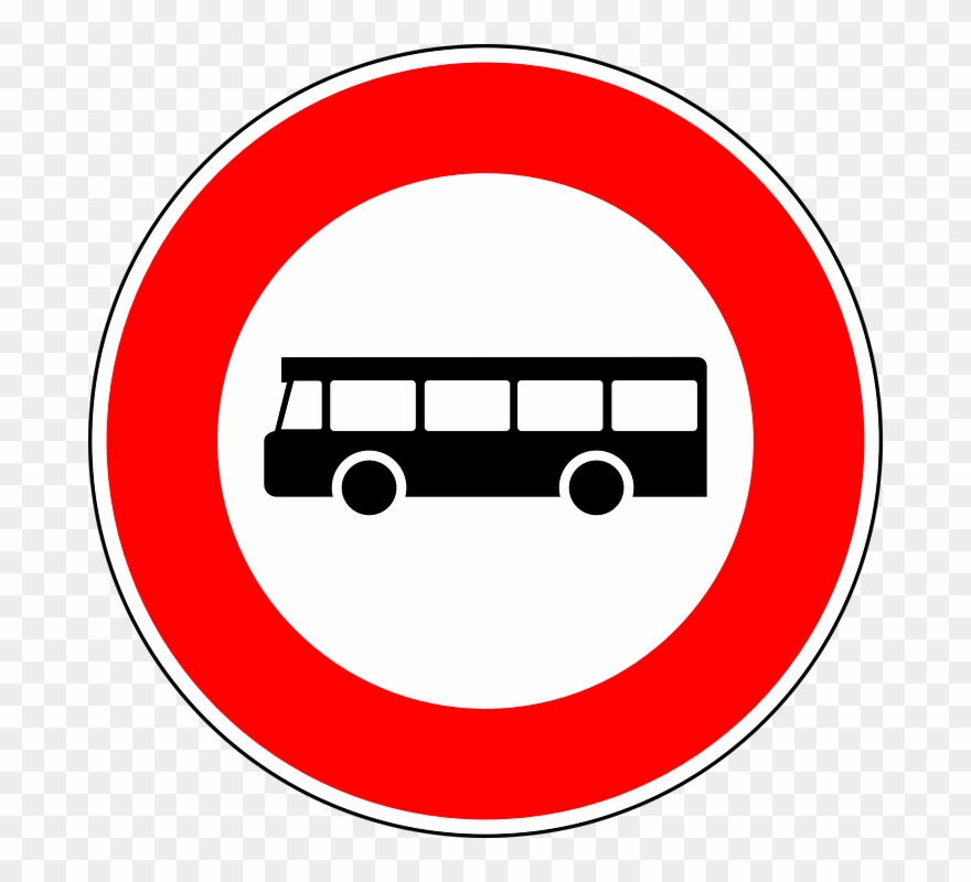 No Busses, Traffic Sign, Sign, Regulatory Sign - Traffic Sign Clipart