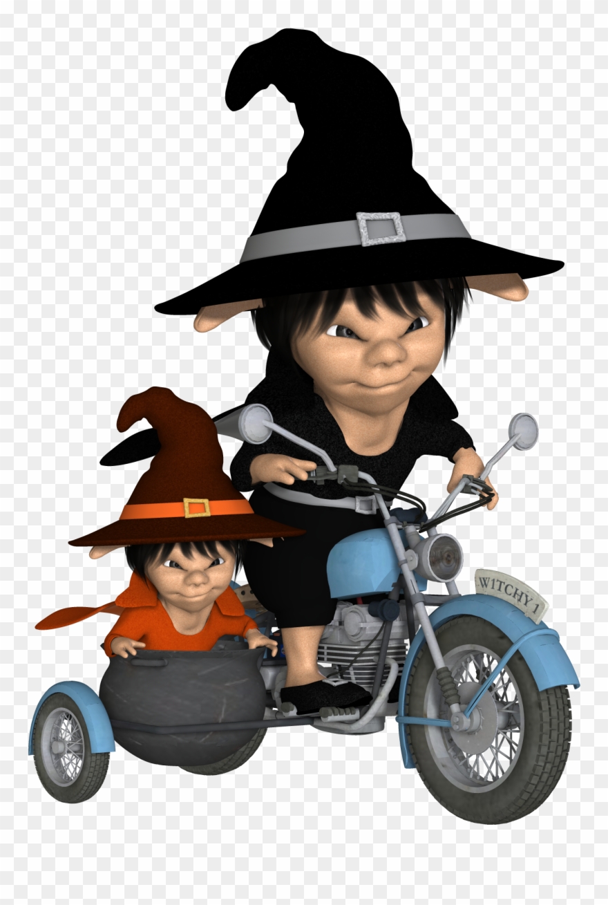Clip Art Freeuse Stock Motorcycle Clipart Halloween - Witchcraft - Png Download