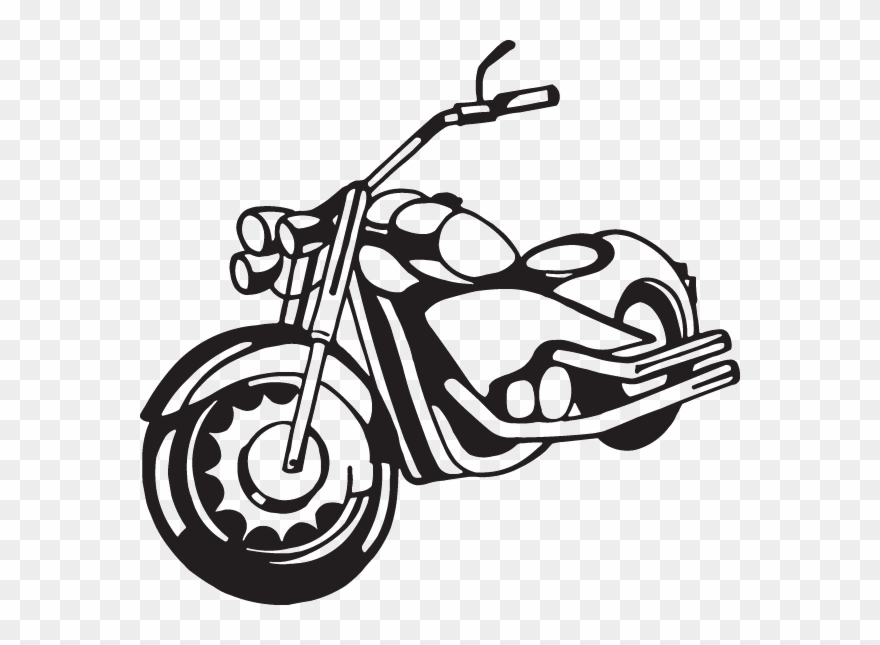 Paper Black And White Picture Frame Pattern Sticky - Motor Bike Line Drawing Clipart