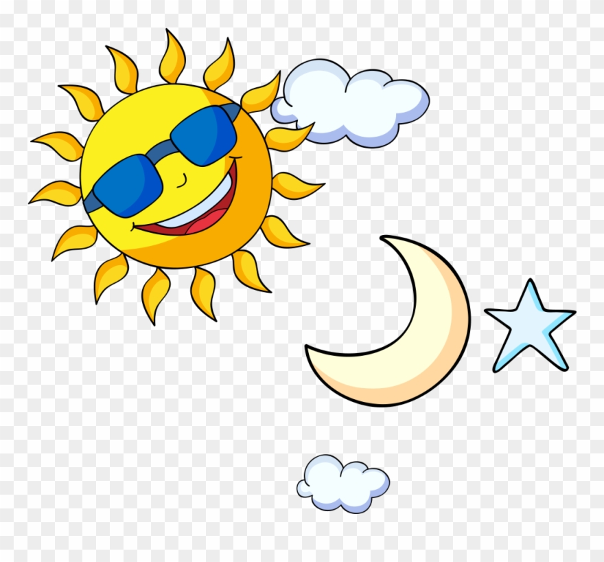 Vector Royalty Free Pokxe Mon And Cartoon Drawing Clip - Cartoon Sun Moon And Stars - Png Download