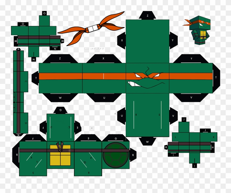 Template Papercraft Teenage Mutant Ninja Turtles - Cubeecraft Harry Potter Clipart