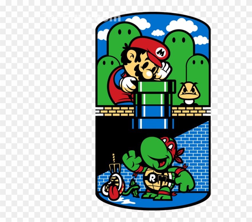 "help A Brother Out" - Mario And Ninja Turtles Clipart