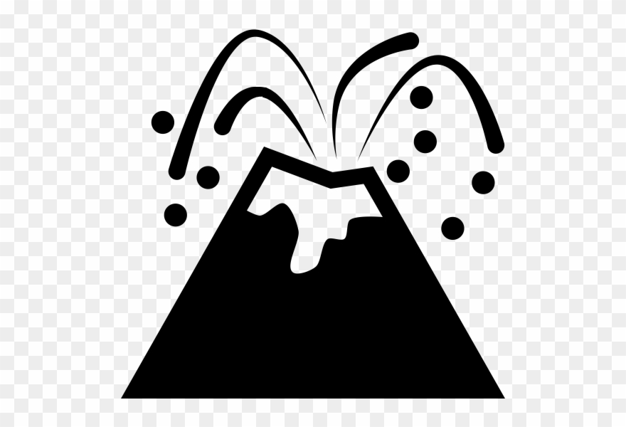 Volcano Eruption Rubber Stamp - Volcano Clipart