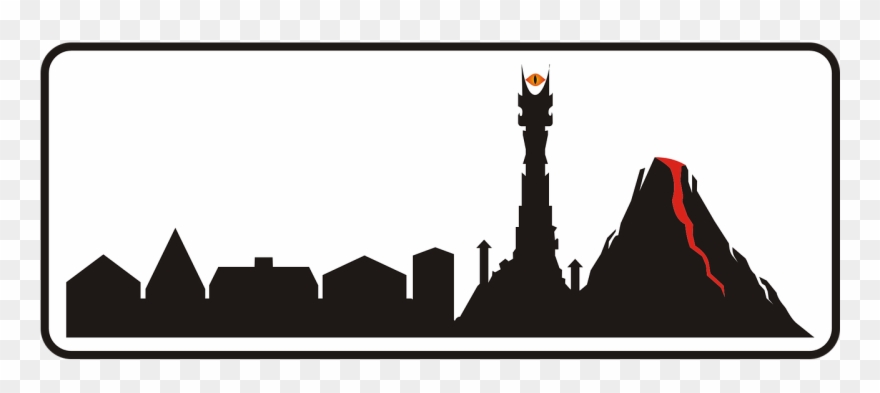 Sign Road Road Sign - Lord Of The Rings Mordor Silhouette Clipart