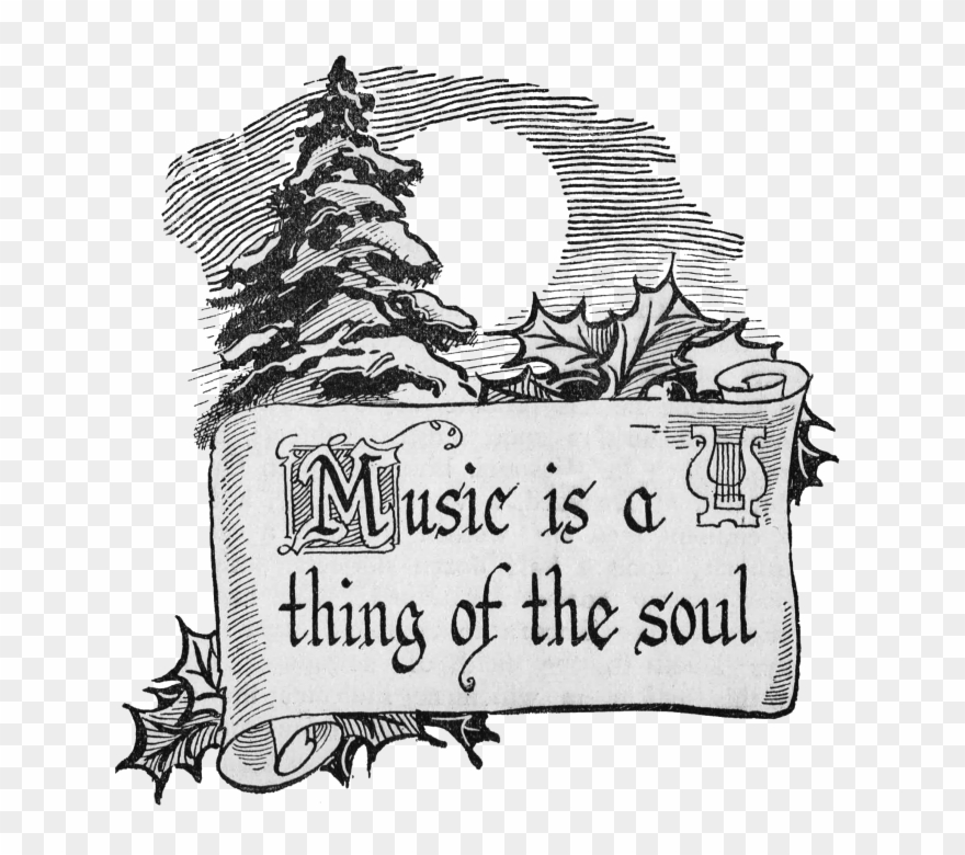 Black And White Christmas Music Clipart