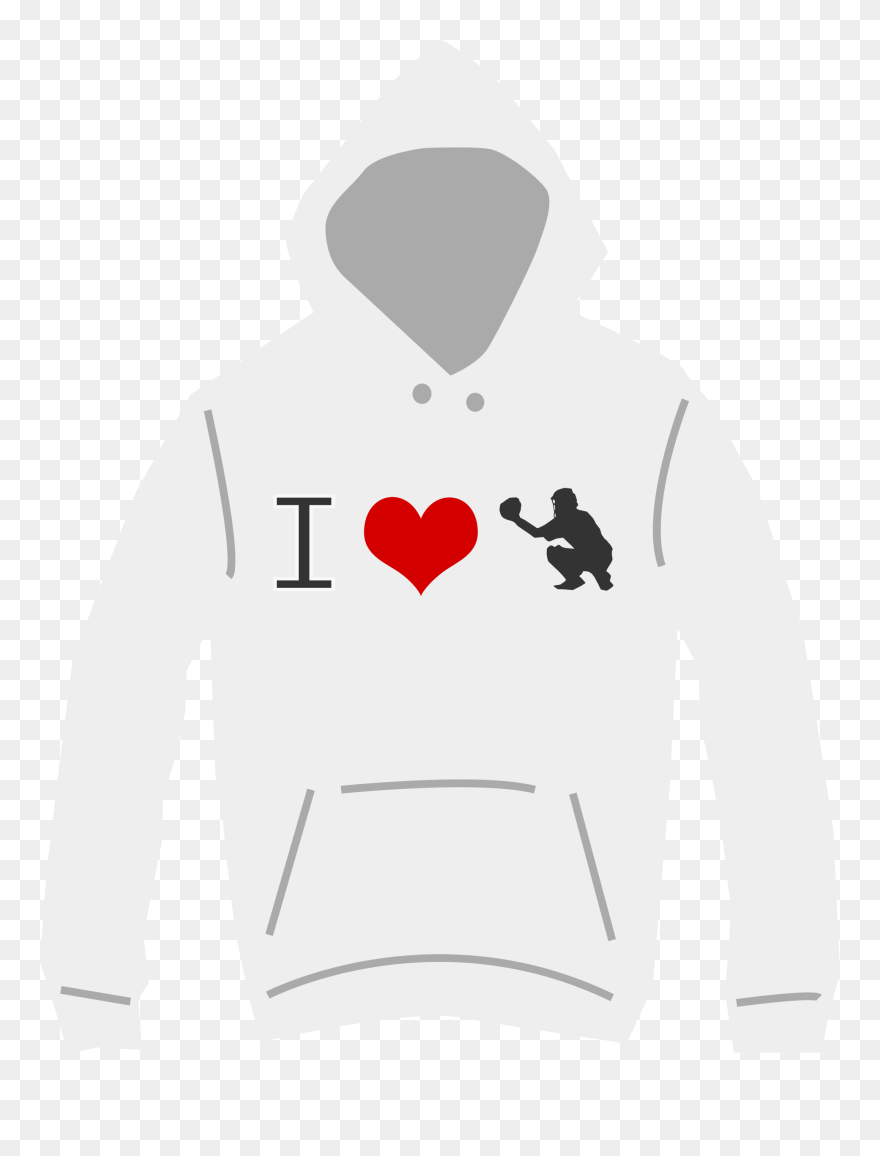I Love Baseball Hoodie - Hoodie I Love Vector Clipart