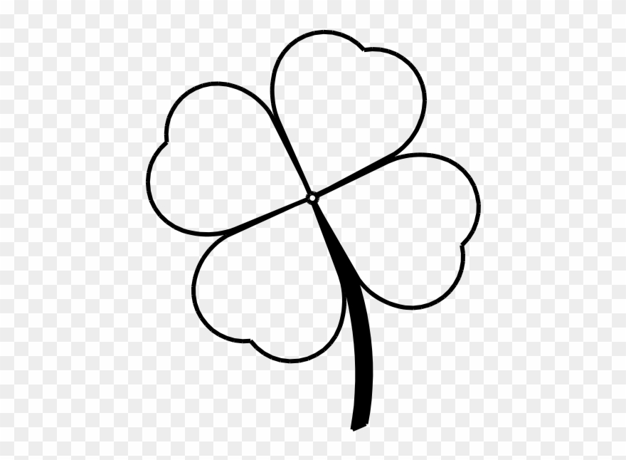 Four Leaf Clover Rubber Stamp - Trevo De 4 Folhas Desenho Clipart