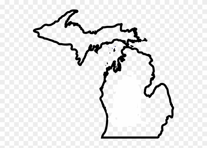 Michigan Map Thick Outline Clip Art At Clker Com - Michigan Outline Png Transparent Png
