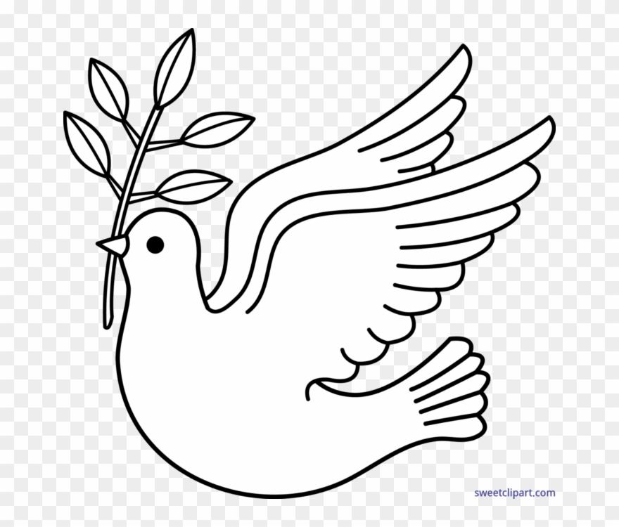 Peace Dove Clipart Peanuts - Dove Black And White Clip Art - Png Download