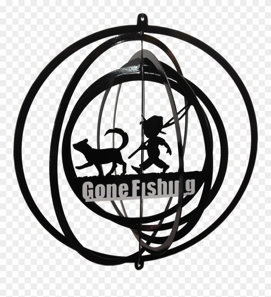 Gone Fishing Metal Wind Spinner - Emblem Clipart