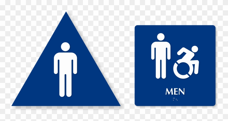 Clipart Bathroom Bathroom Wall - Mens Restroom Sign Triangle - Png Download