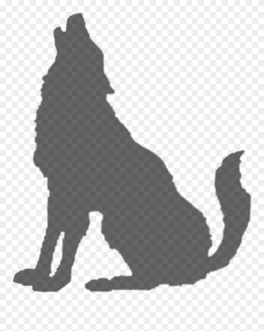White Wolf Favicon - Wolf Silhouette Howling Clipart