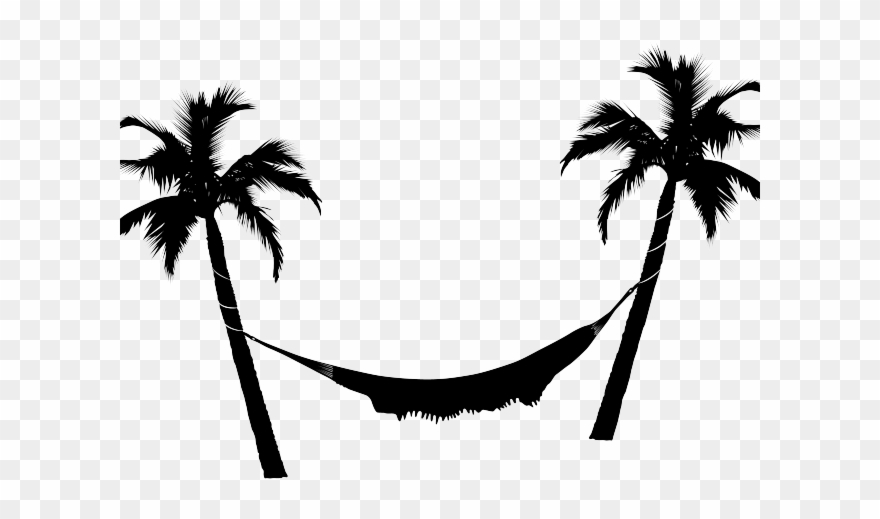 Hammock Clipart Hammock Camping - Black Coconut Tree Logo - Png Download