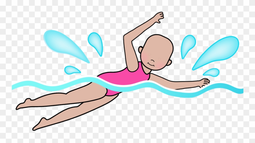 Clipart Girl Swimming - Swimming - Png Download